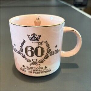 Ceramic Coffee Mug 11 fl oz Pink. Funny 60th Birthday Gift. #presents # midlife